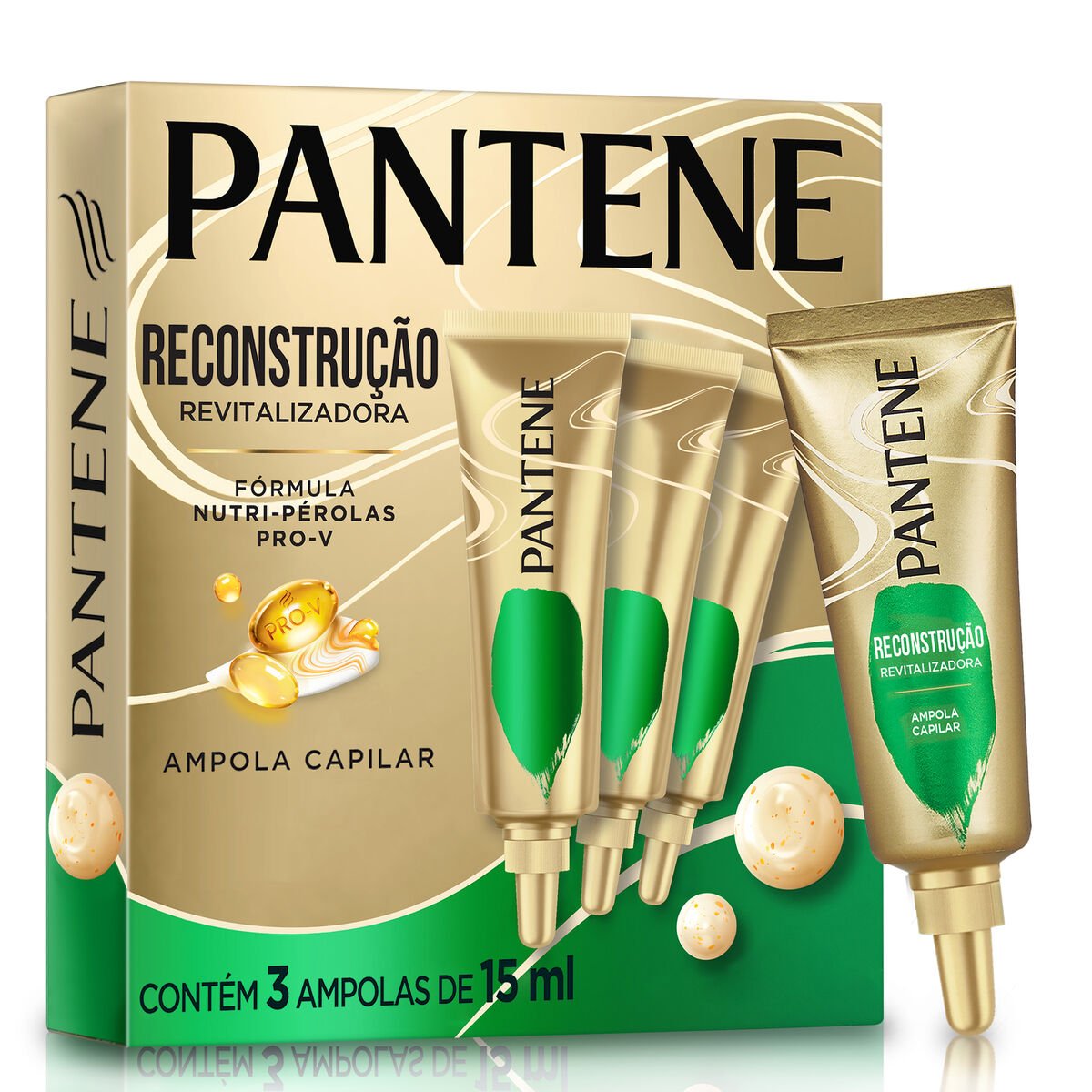 Ampola de Tratamento Capilar Pantene Reconstrução Revitalizadora Caixa 3 Unidades 15ml Cada