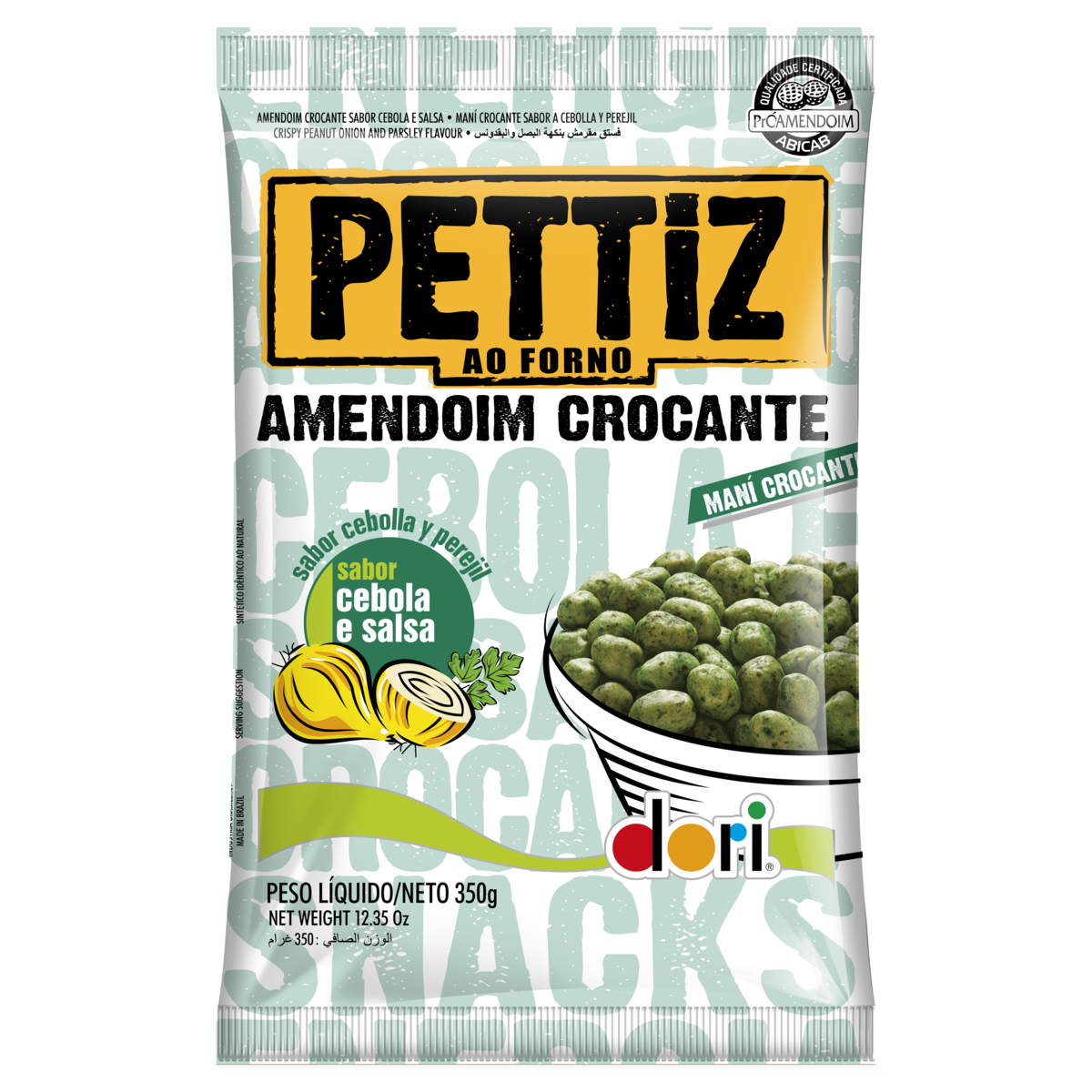 Amendoim Crocante Cebola e Salsa Dori Pettiz Pacote 350g
