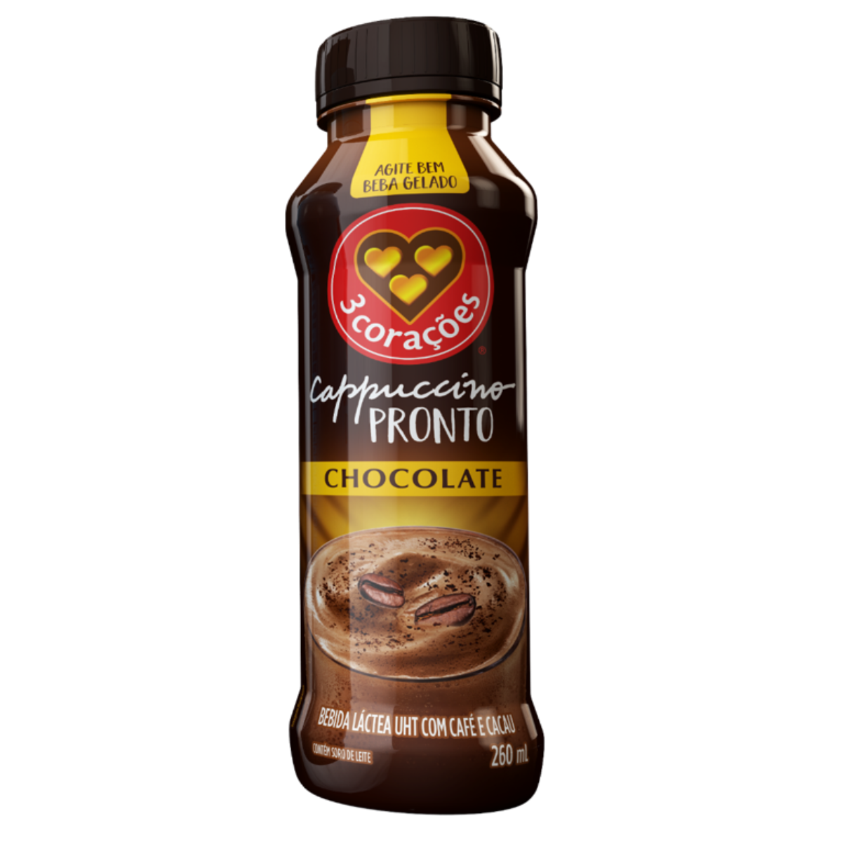 Bebida Láctea Cappuccino Chocolate 3 Corações 260ml
