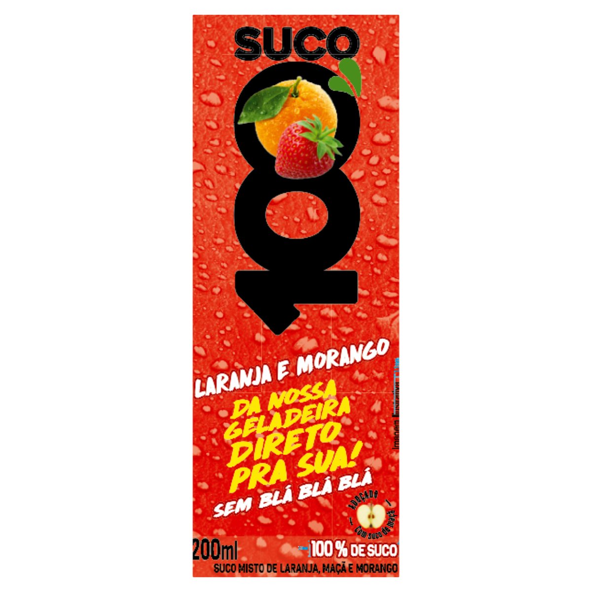Suco Laranja e Morango 100% Suco Caixa 200ml