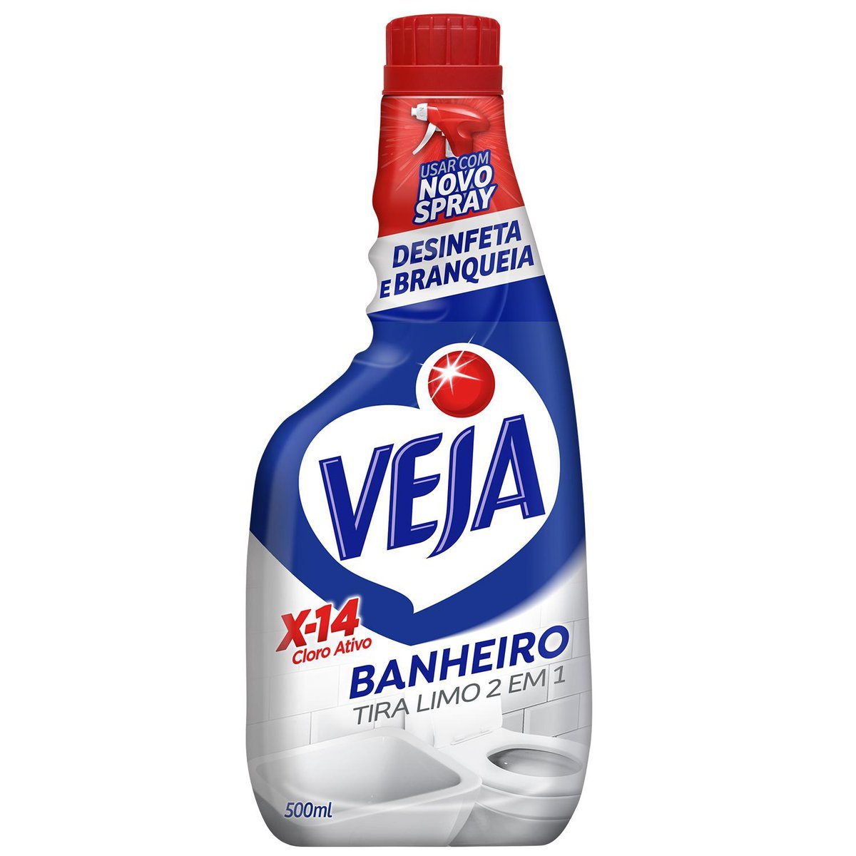 Desinfetante Banheiro Tira-Limo Veja X-14 Frasco 500ml Refil