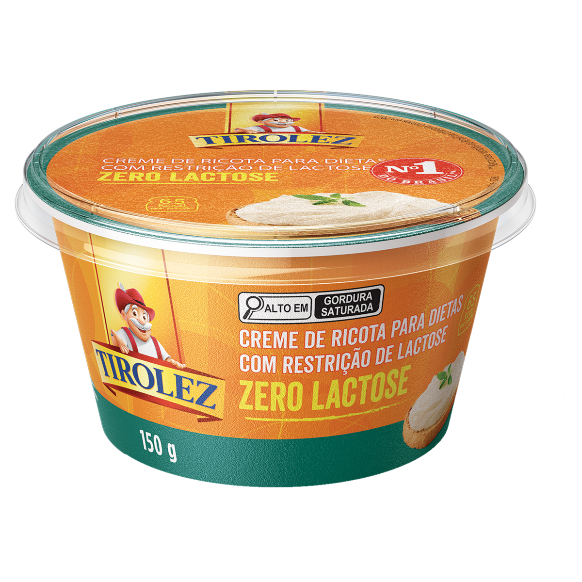 Creme de Queijo Ricota Zero Lactose Tirolez Pote 150g | Extra Mercado