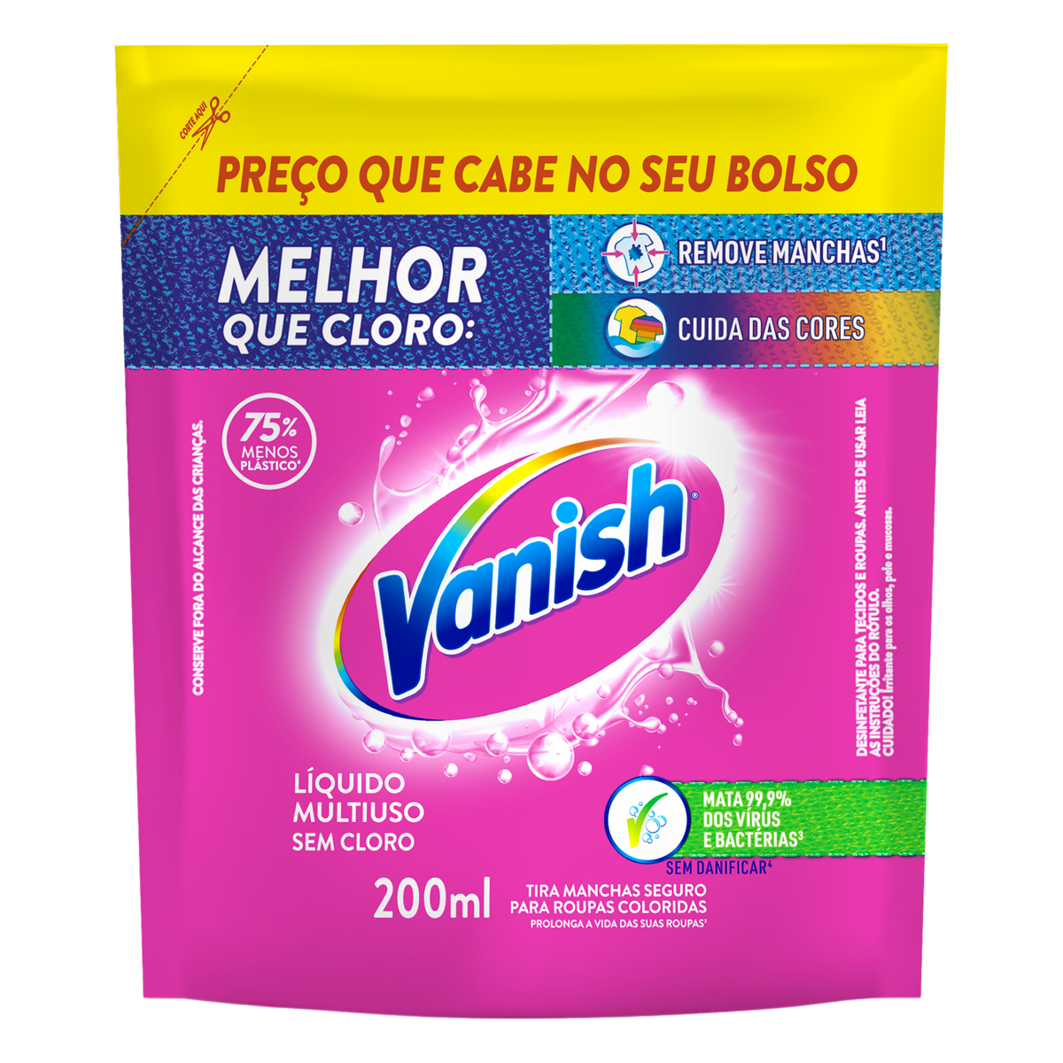 Tira-Manchas Gel Multiuso Vanish Sachê 200ml