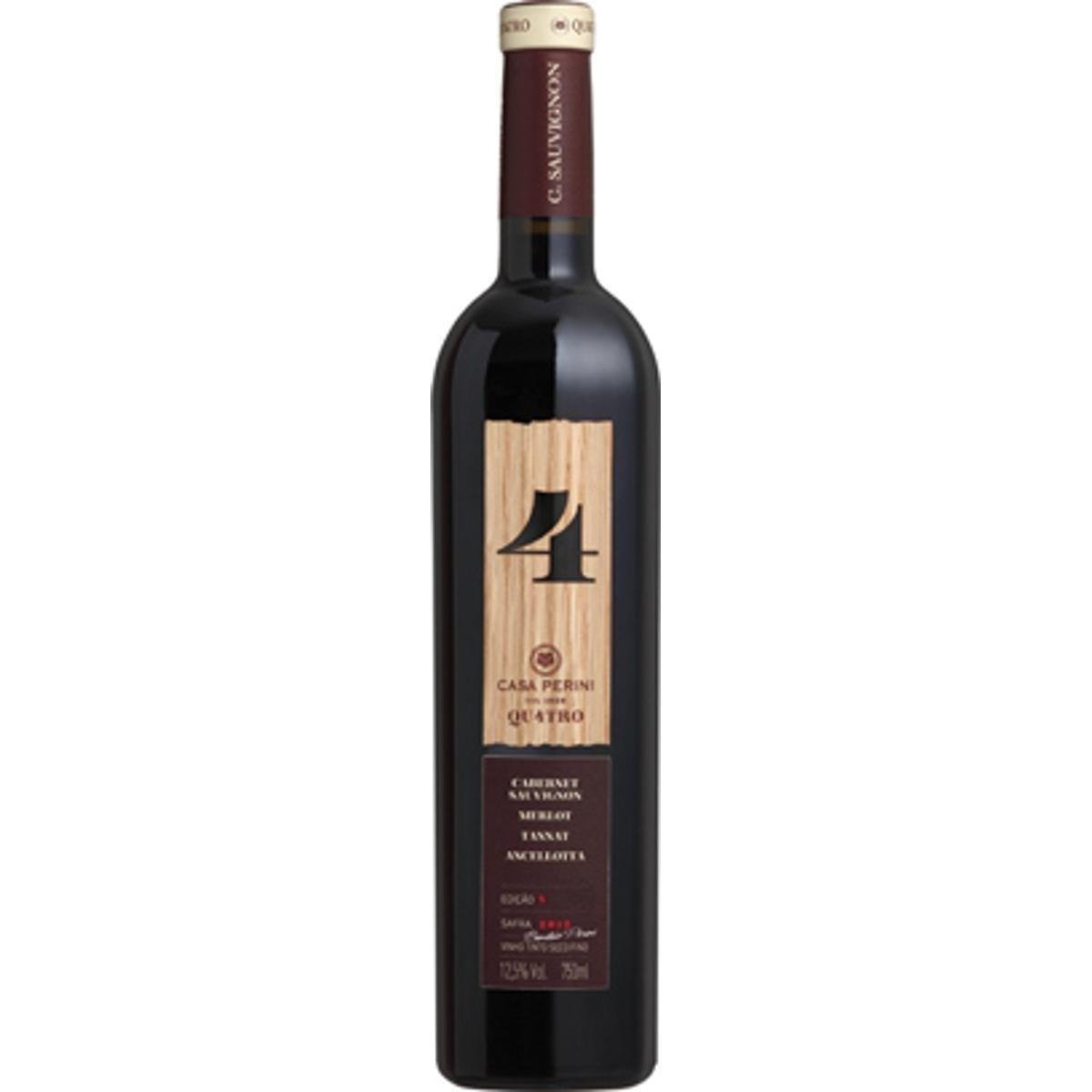Vinho Nacional Tinto CASA PERINI Quatro Garrafa 750ml