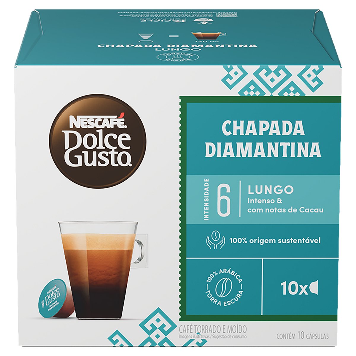 Café em Cápsula Torrado e Moído Lungo Nescafé Dolce Gusto Caixa 60g 10 Unidades