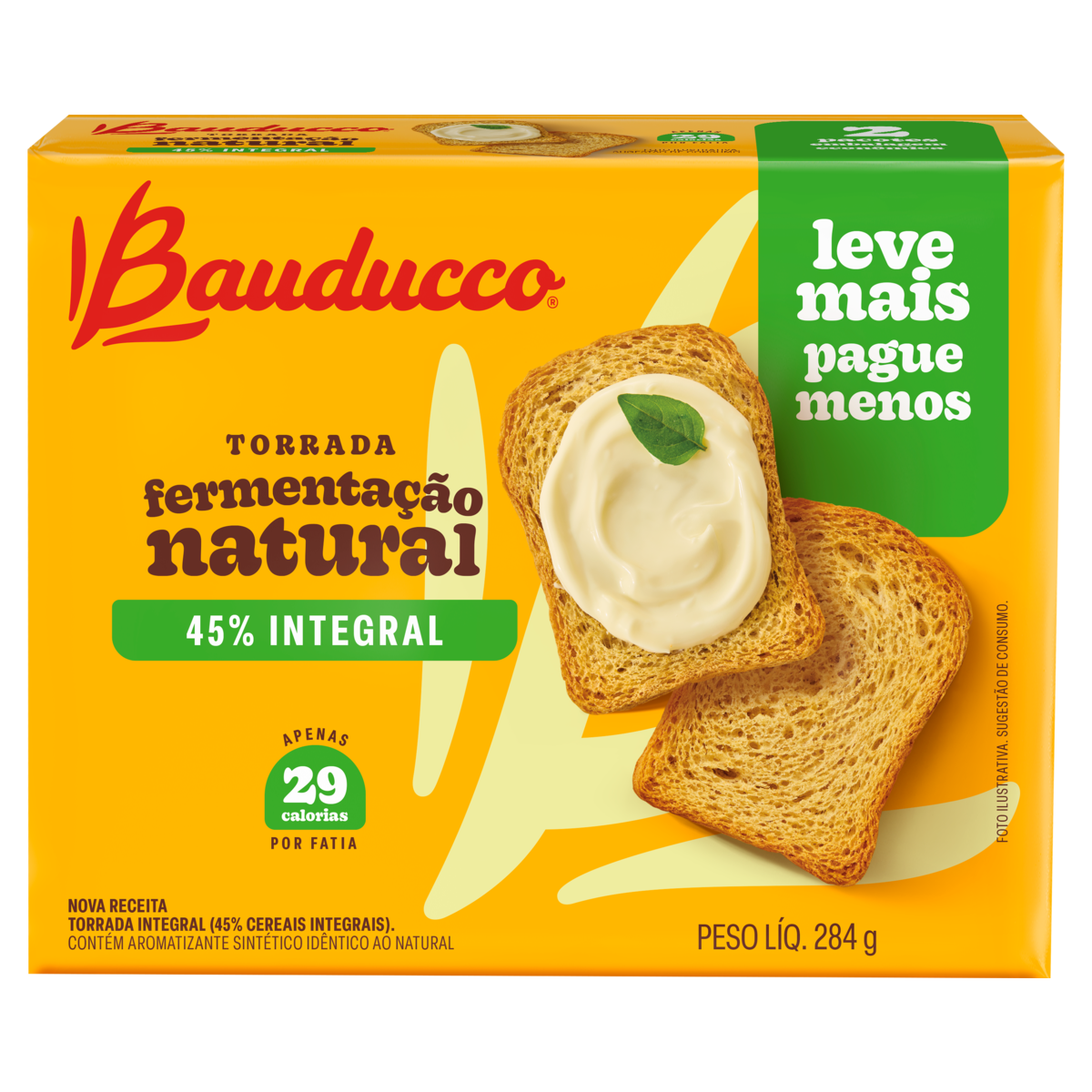 Torrada Integral Bauducco Pacote 284g 2 Unidades Embalagem Econômica Leve Mais Pague Menos