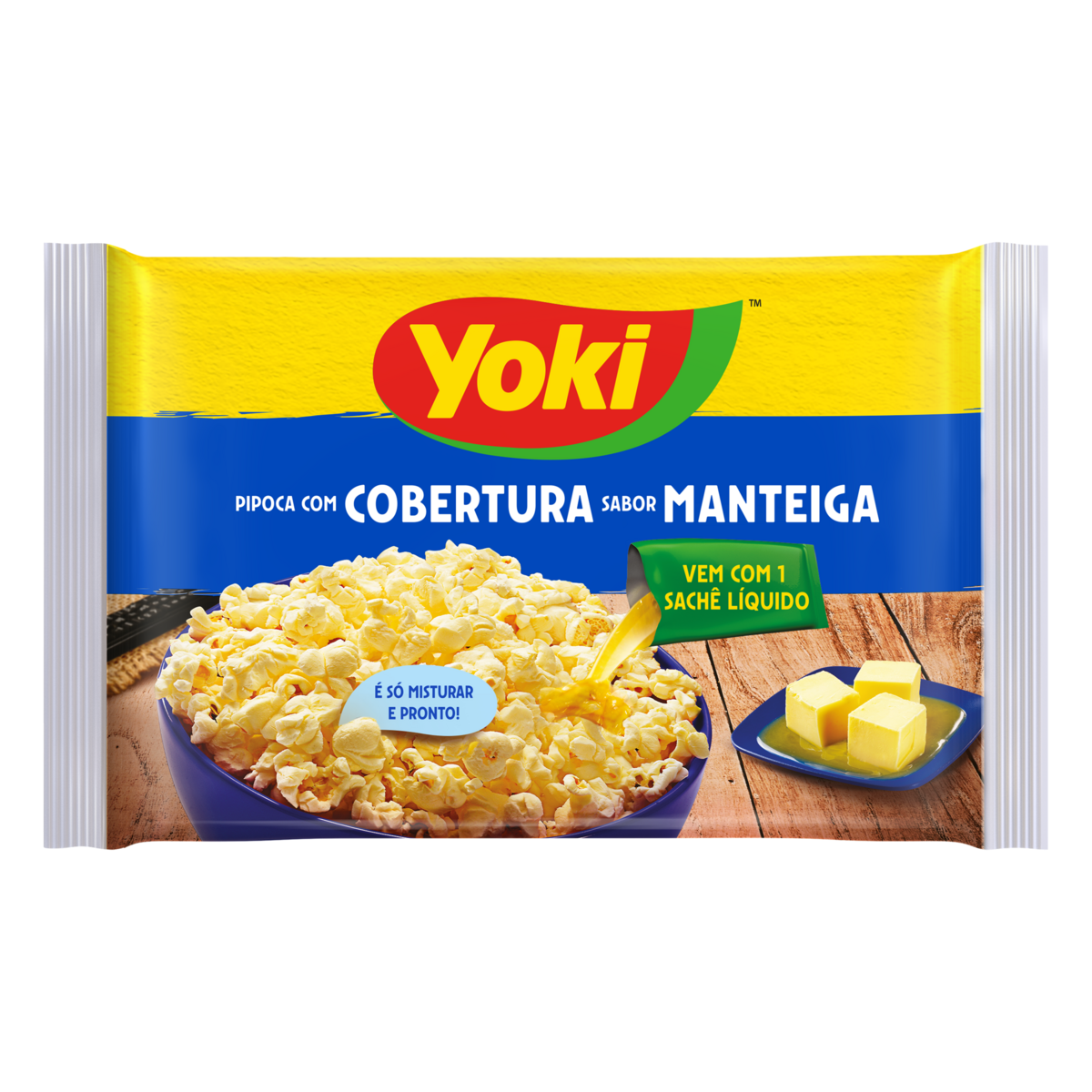 Pipoca para Micro-Ondas com Sal Cobertura Manteiga Yoki Pacote 105g