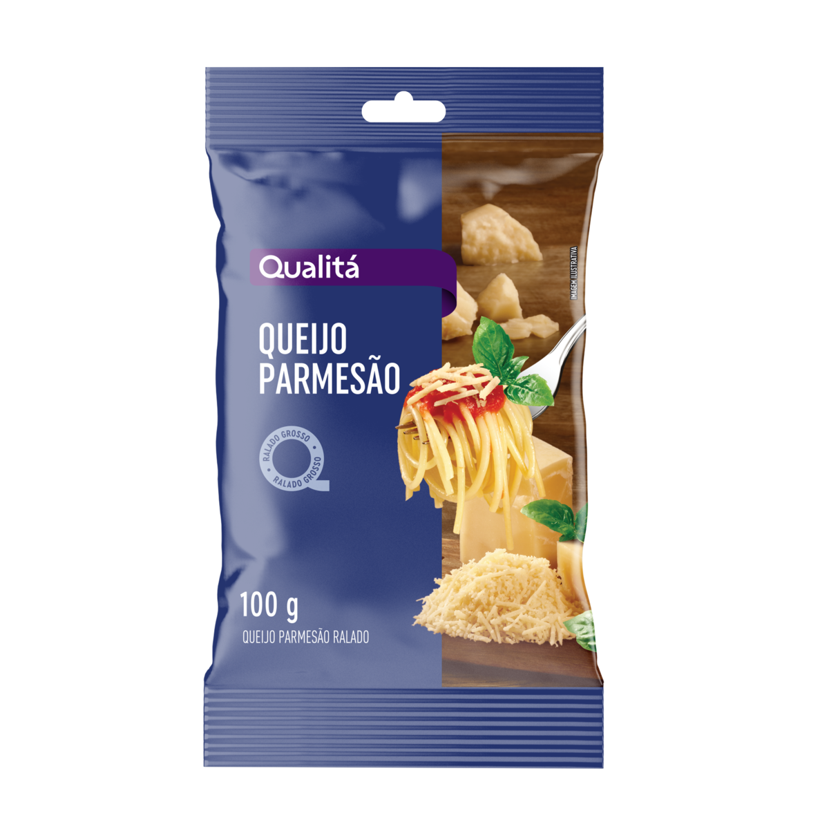 Queijo Parmesão Ralado Grosso QUALITÁ Pacote 100g
