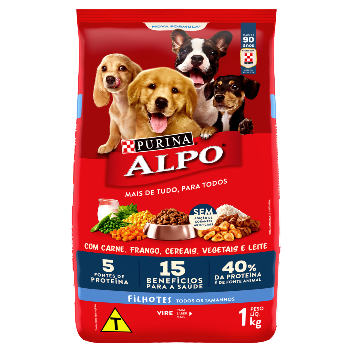Ração ALPO Cães Adultos Carne, Frango, Cereais e Vegetais 1kg