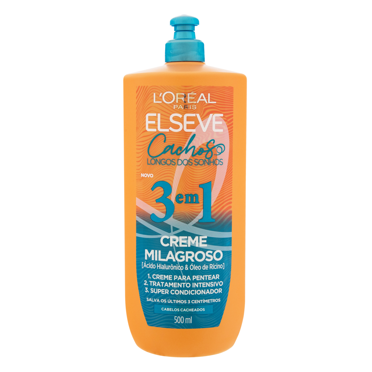 Creme Milagroso 3 em 1 L'oréal Paris Elseve Cachos Longos dos Sonhos Frasco 500ml
