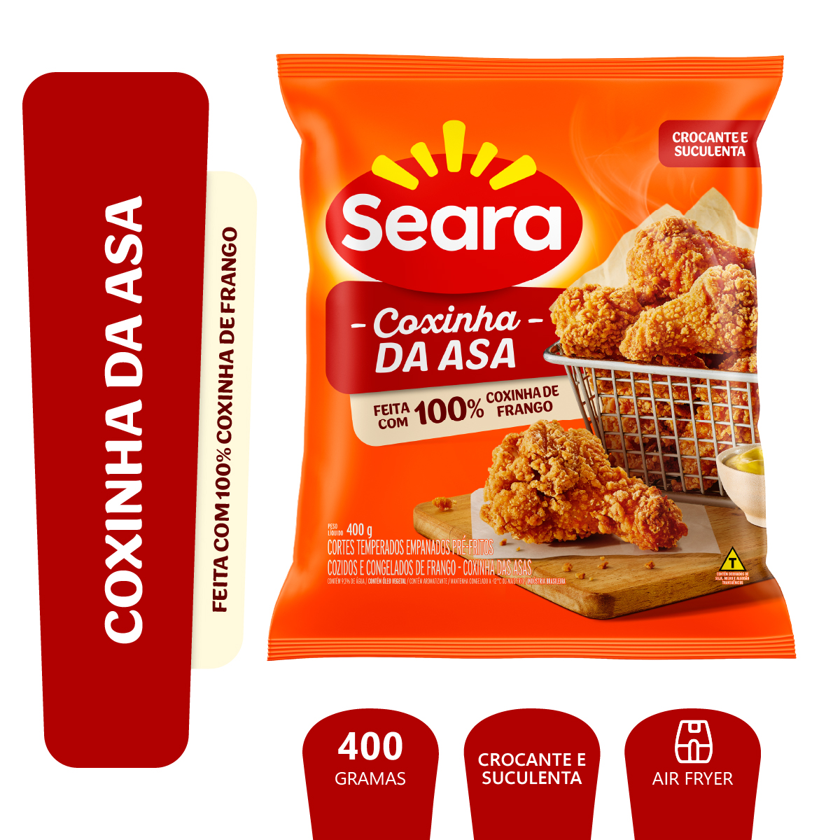 Empanado de Frango Coxinha da Asa Seara Pacote 400g