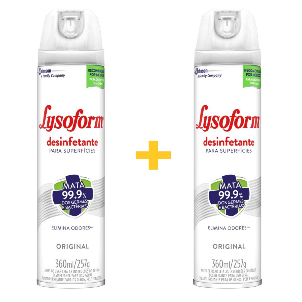 Desinfetante LYSOFORM Aerossol Original 360ml - 2 Unidades