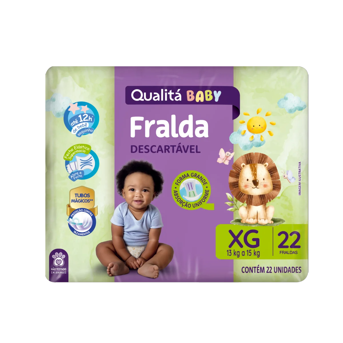 Fralda Descartável Qualitá Baby XG Pacote 22 Unidades