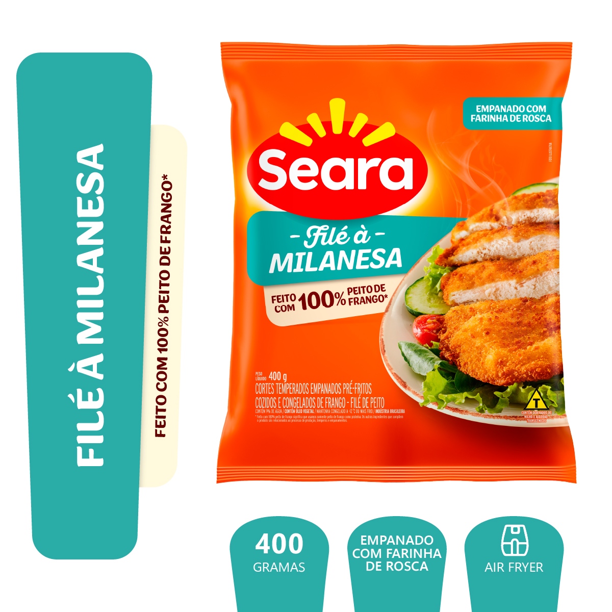 Empanado de Frango Peito Filé Seara Pacote 400g