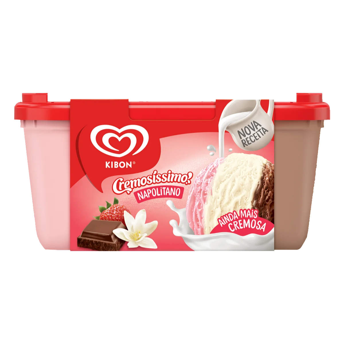 Sorvete Napolitano Kibon Cremosíssimo Pote 1,5l