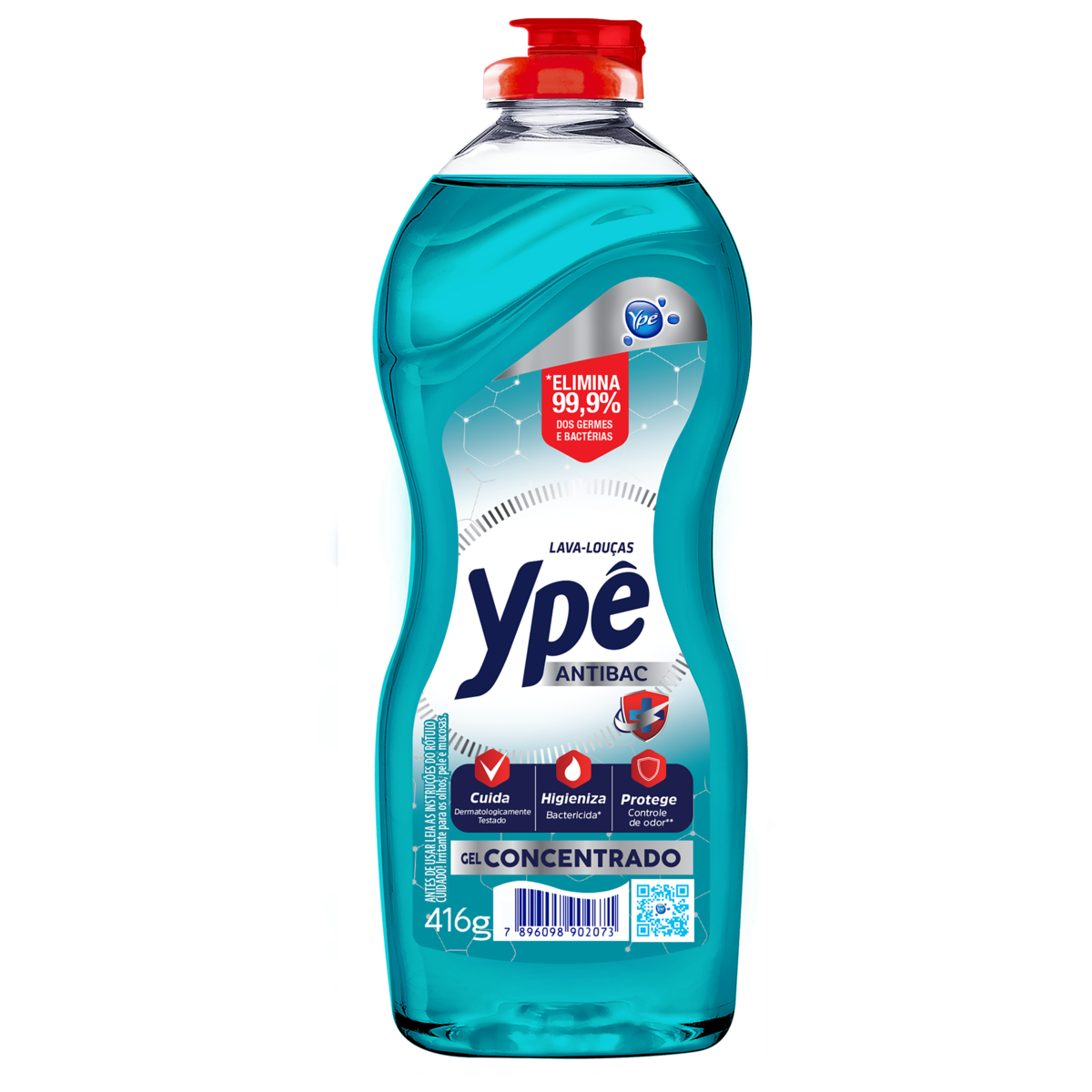 Lava-Louças Gel Concentrado Ypê Antibac Squeeze 416g