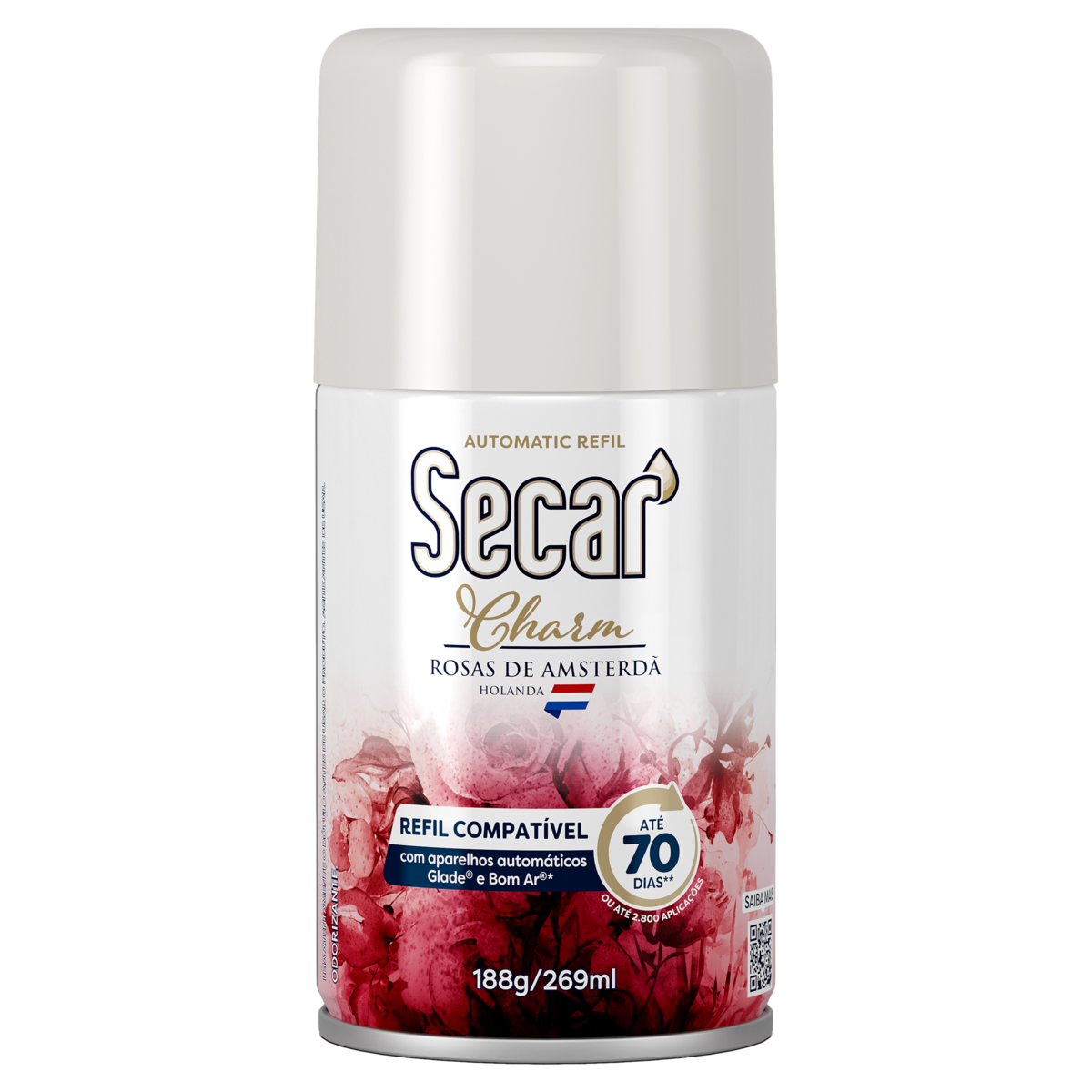Odorizador de Ambiente Aerossol Rosas de Amsterdã Secar Charm Frasco 269ml Spray Refil