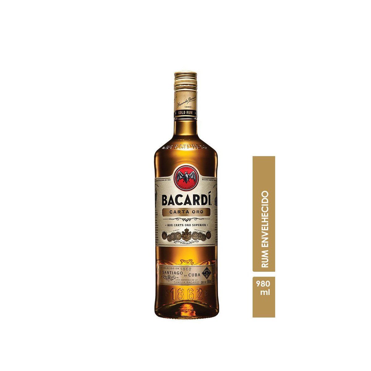 Rum Brasileiro Carta Ouro Bacardi Garrafa 980ml