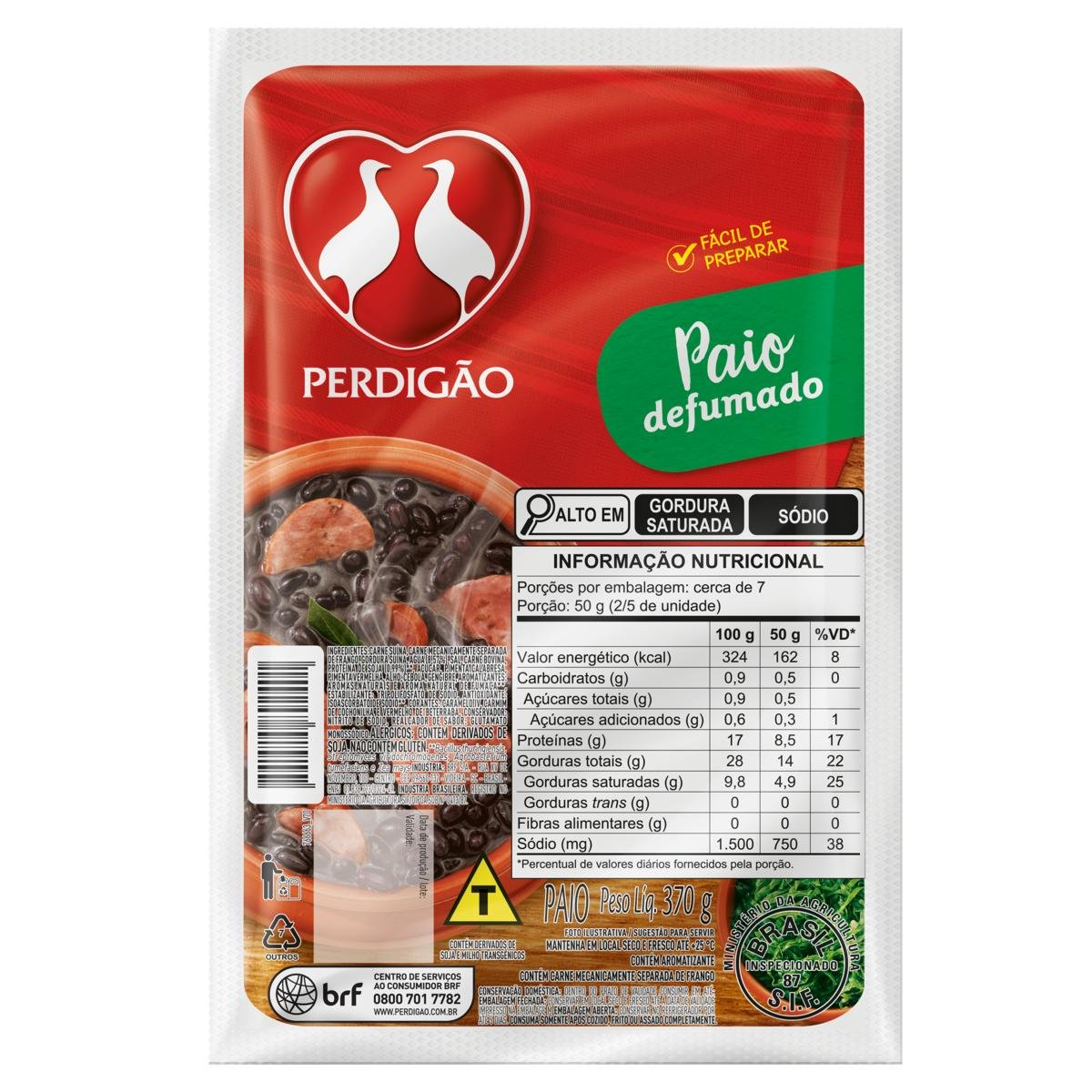 Linguiça Paio Defumada Perdigão 370g