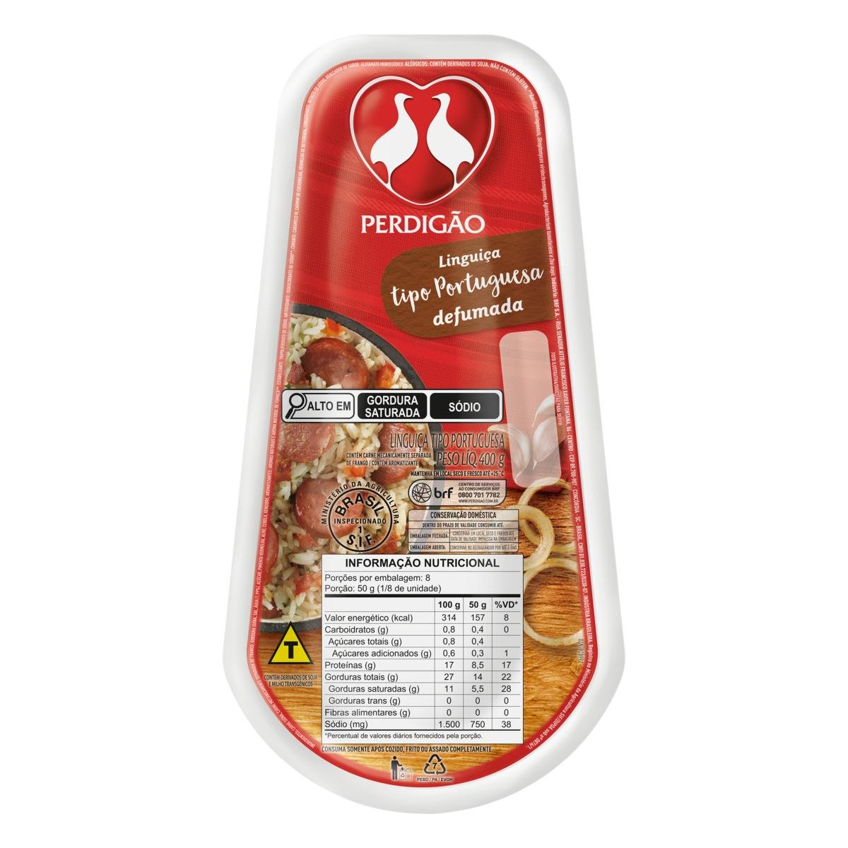 Linguiça Portuguesa Defumada Perdigão 400g