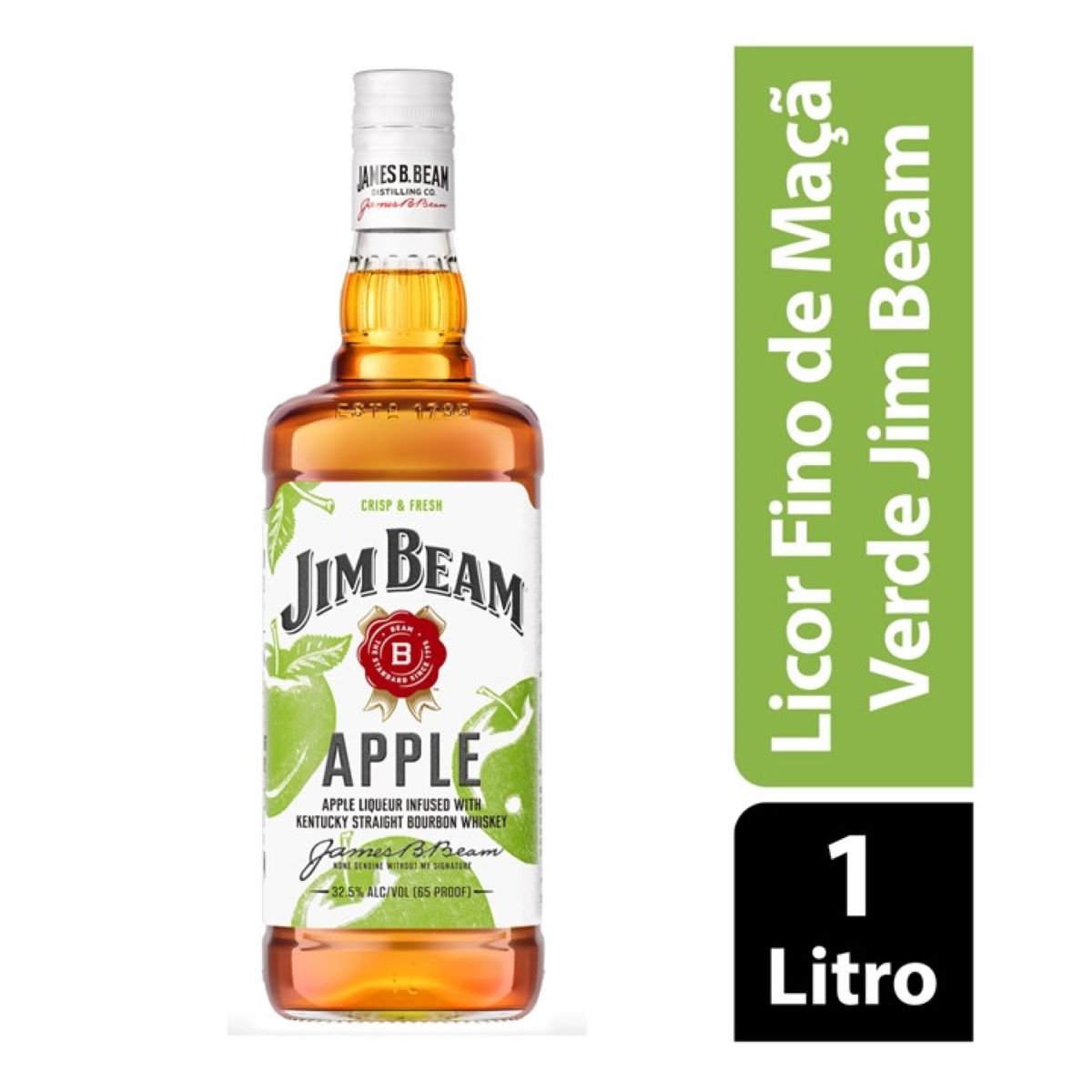 Licor de Maçã Verde Jim Beam Apple 1L