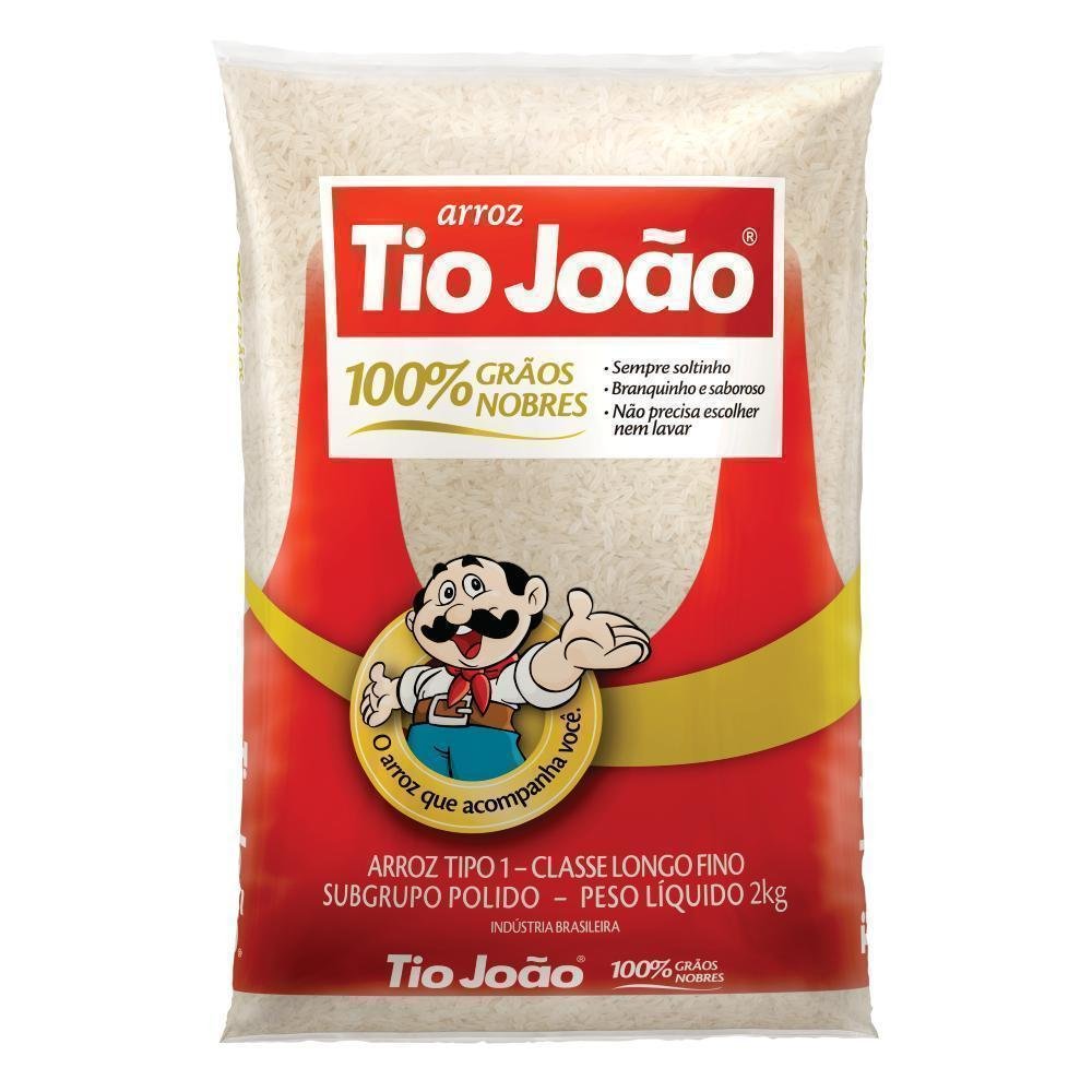 Arroz Agulhinha Longo Fino Tipo 1 TIO JOÃO Pacote 2kg