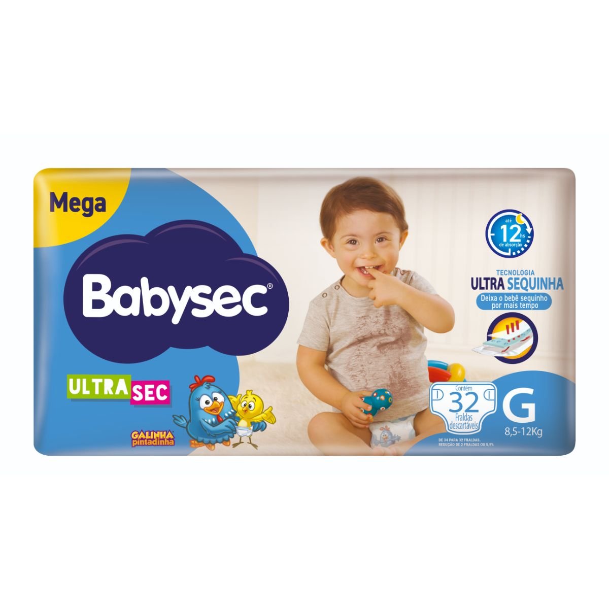 Fralda Babysec Galinha Pintadinha Ultrasec G - 32 Fraldas