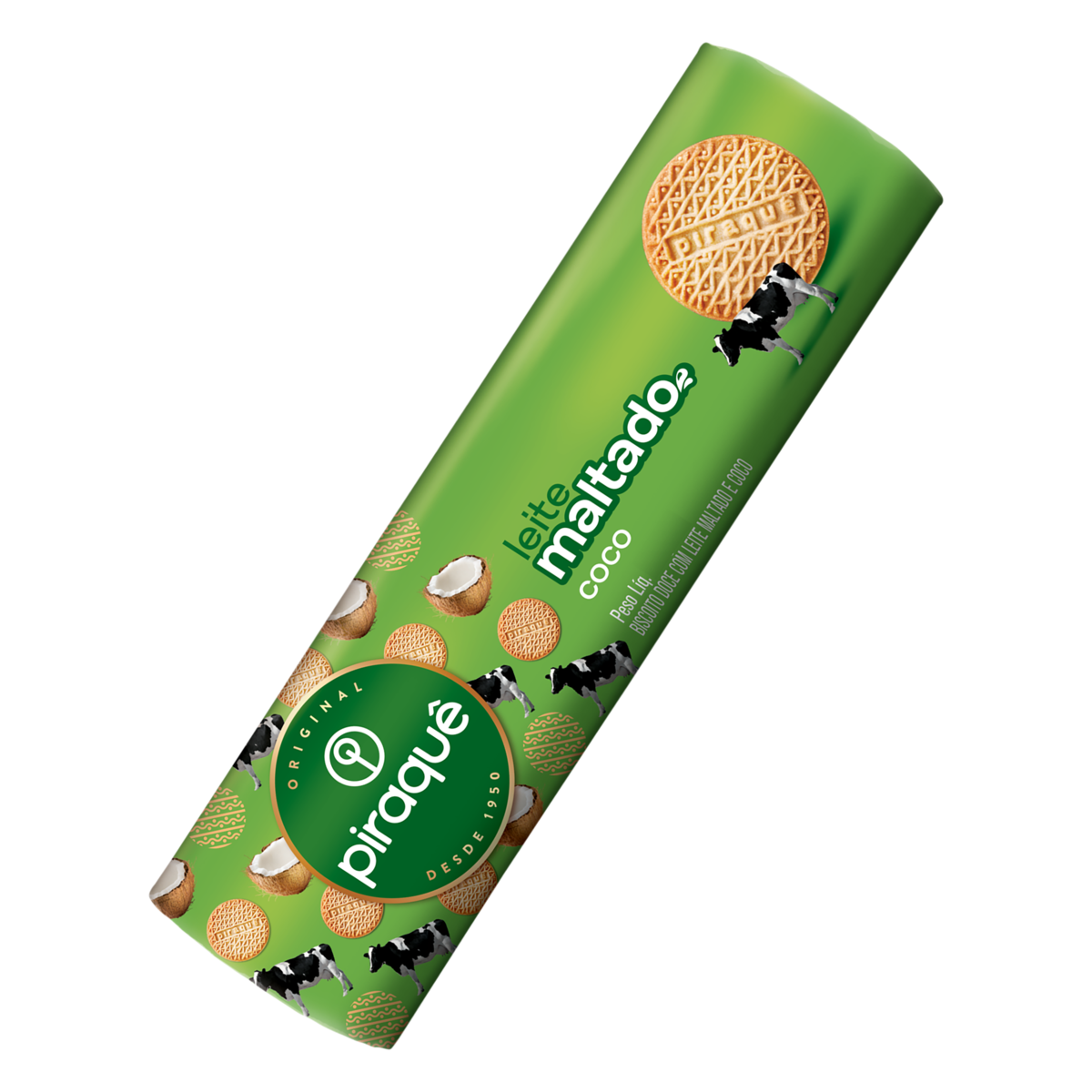 Biscoito Leite Maltado e Coco Piraquê Pacote 132g