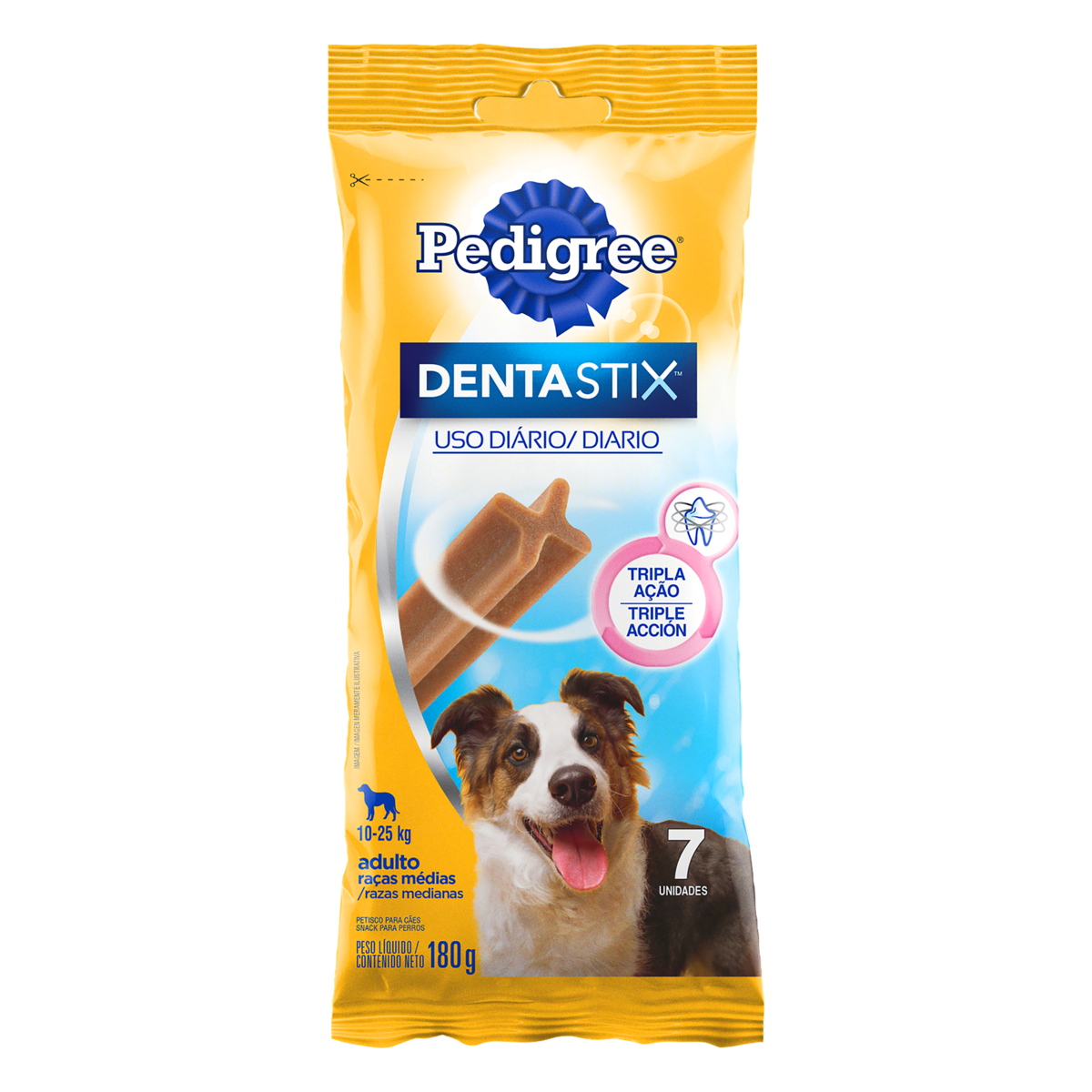 Petisco Pedigree Dentastix Cuidado Oral Para Cães Adultos Raças Médias 7 Sticks