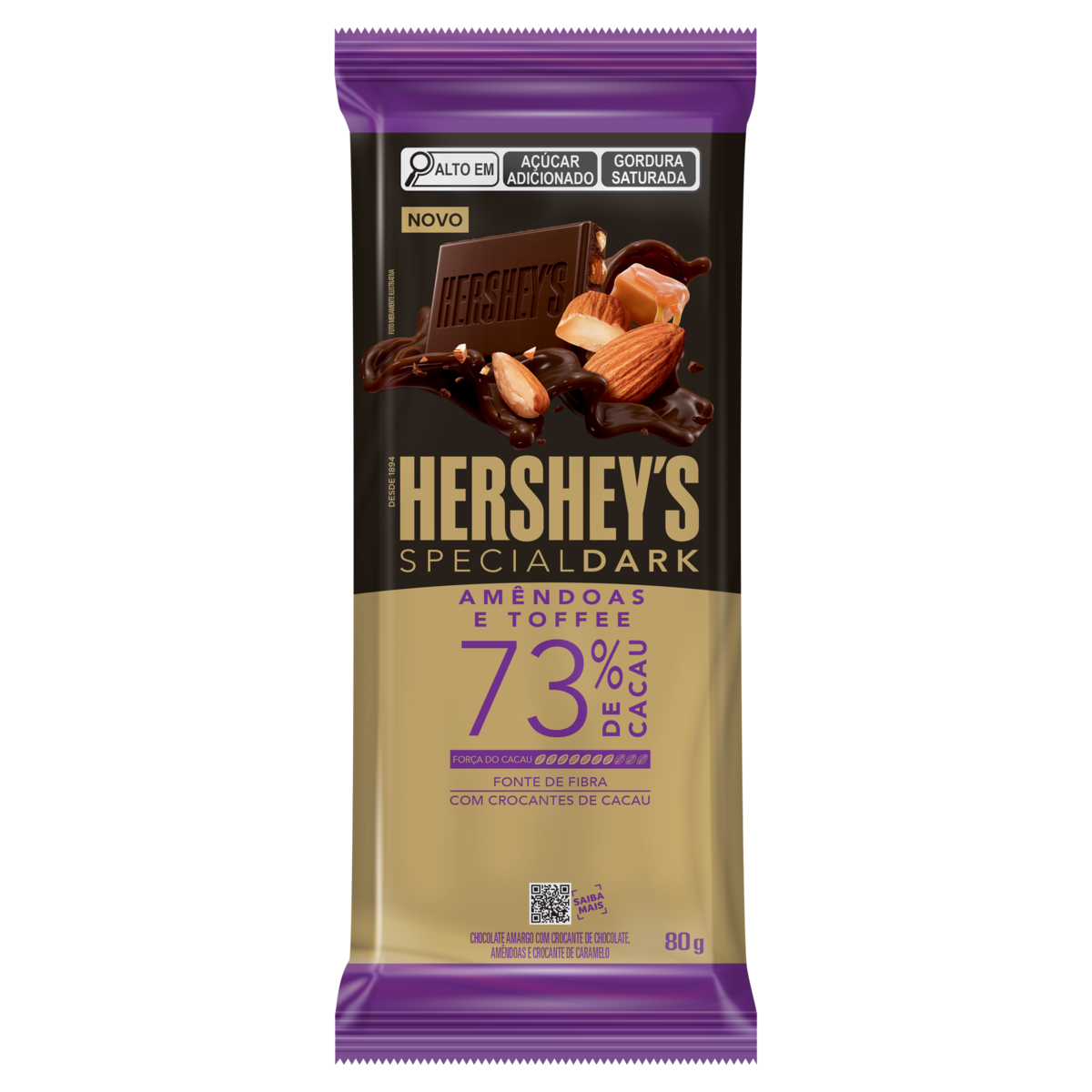 Chocolate Amargo 73% Ame Hersheys 80G