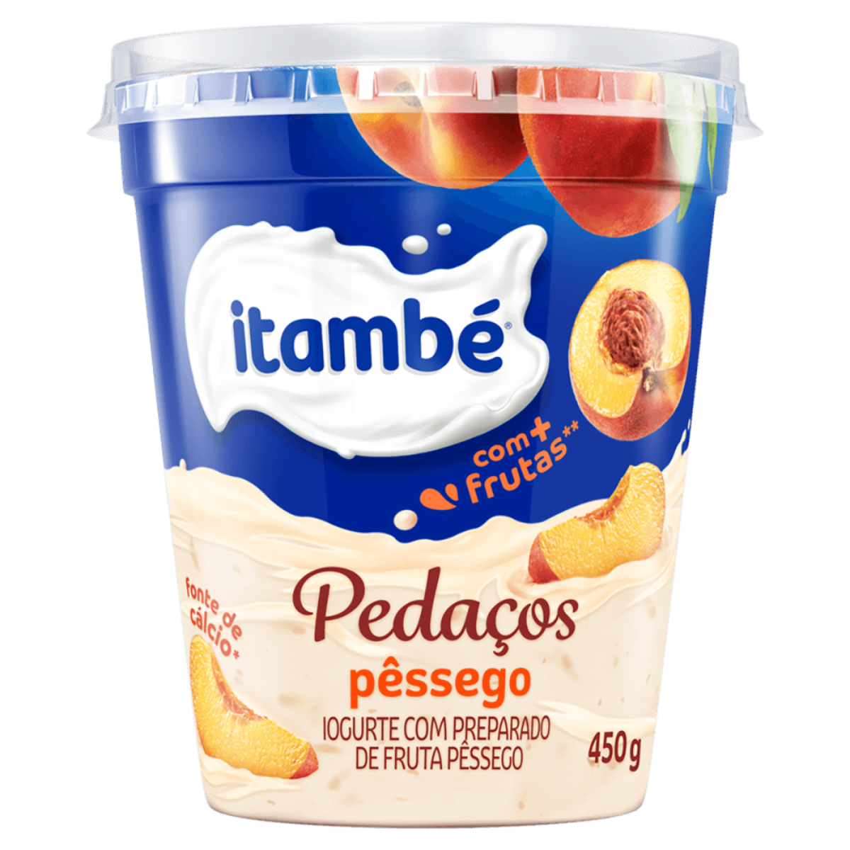 Iogurte Integral com Preparado de Fruta Pêssego Itambé Pedaços Pote 450g