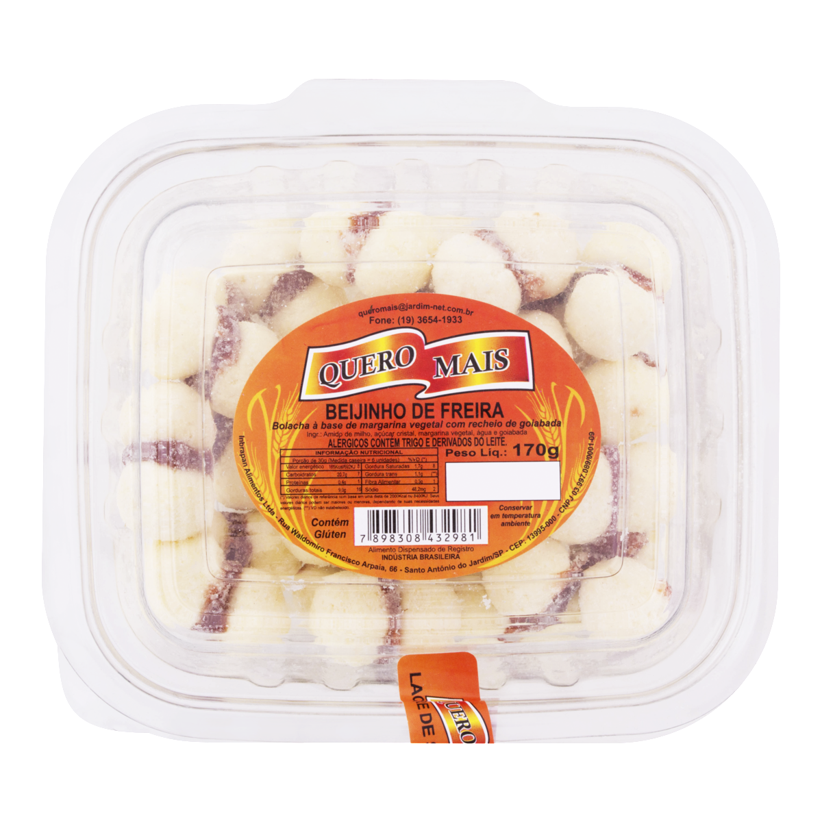 Biscoito Beijinho de Freira Quero Mais Pote 170g