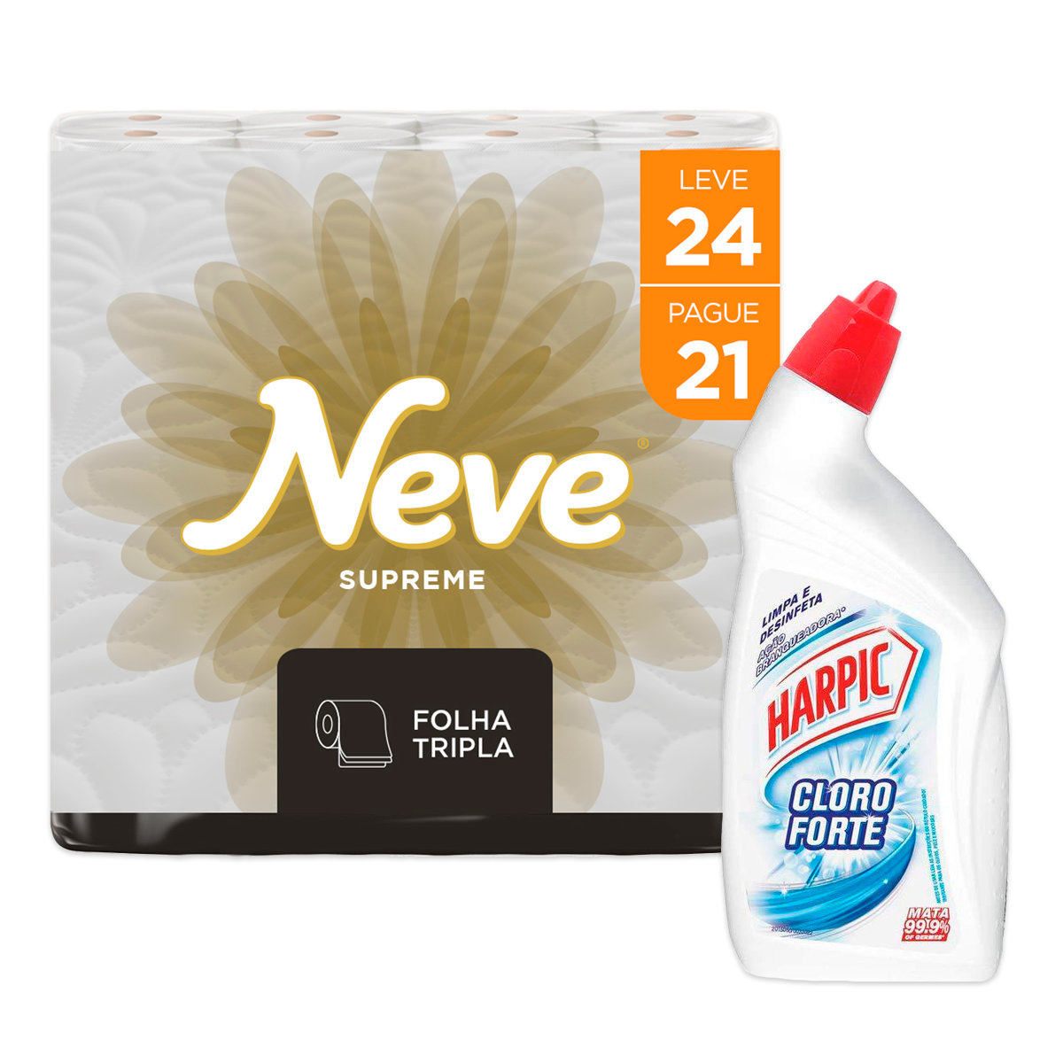 Kit Neve PH + Harpic Cloro Líquido