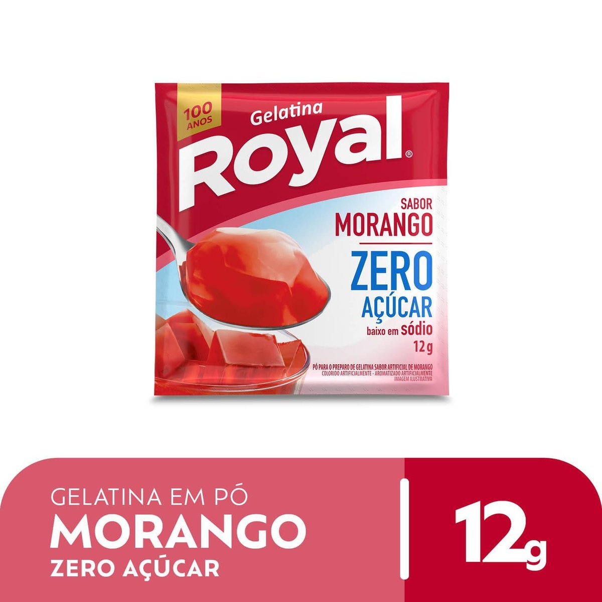 Gelatina em pó Royal Zero Açúcar Morango 12g
