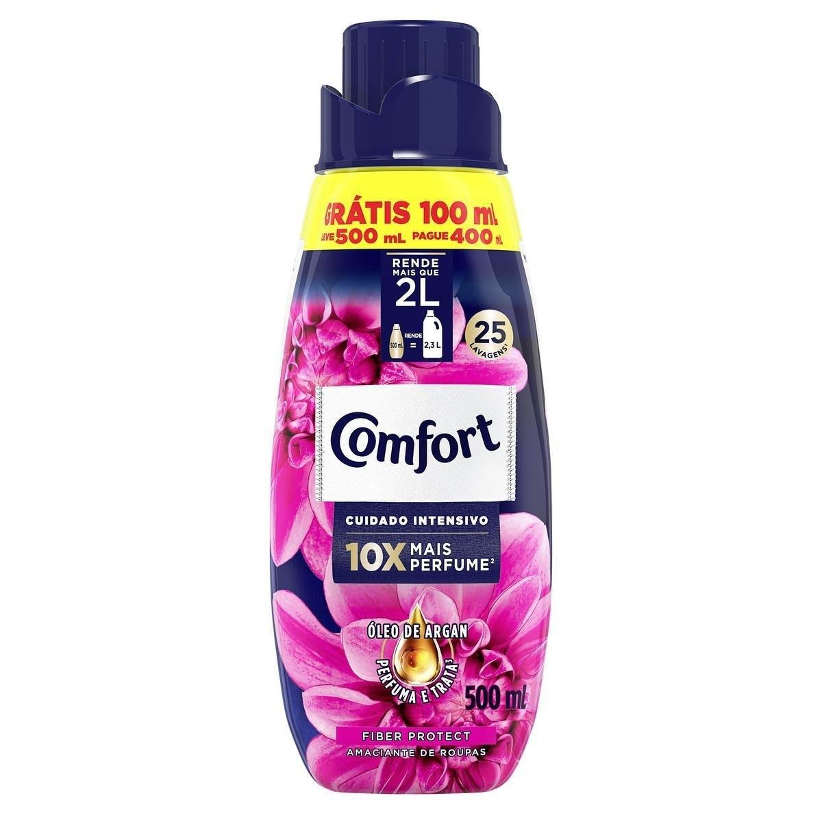 Amaciante de Roupa Concentrado Brisa Elegante Comfort Frasco Leve 500ml Pague 400ml