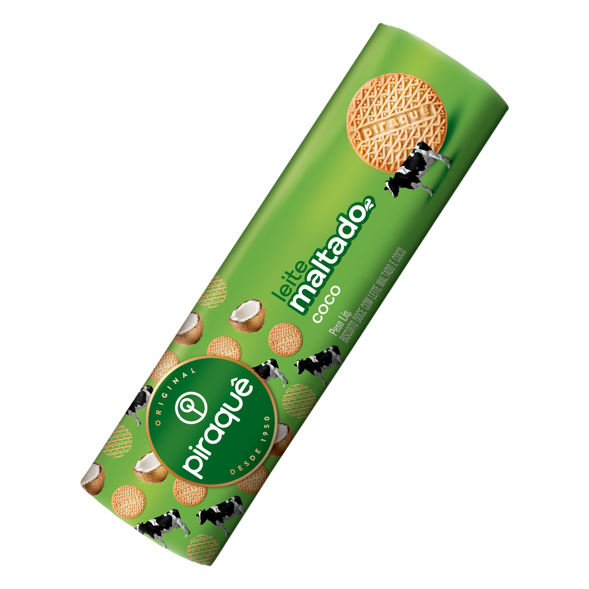 Biscoito Leite Maltado e Coco Piraquê Pacote 132g
