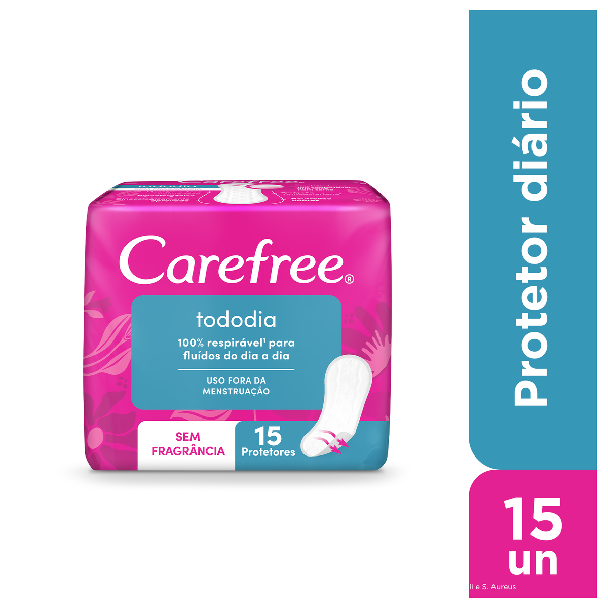 Protetor Diário sem Abas Carefree TodoDia Pacote 15 Unidades