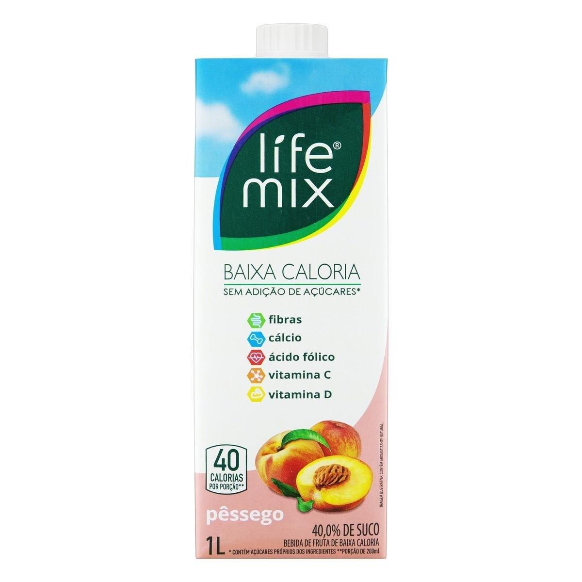 Suco Funcional Life Mix Néctar Baixa Caloria Sabor Pêssego 1L