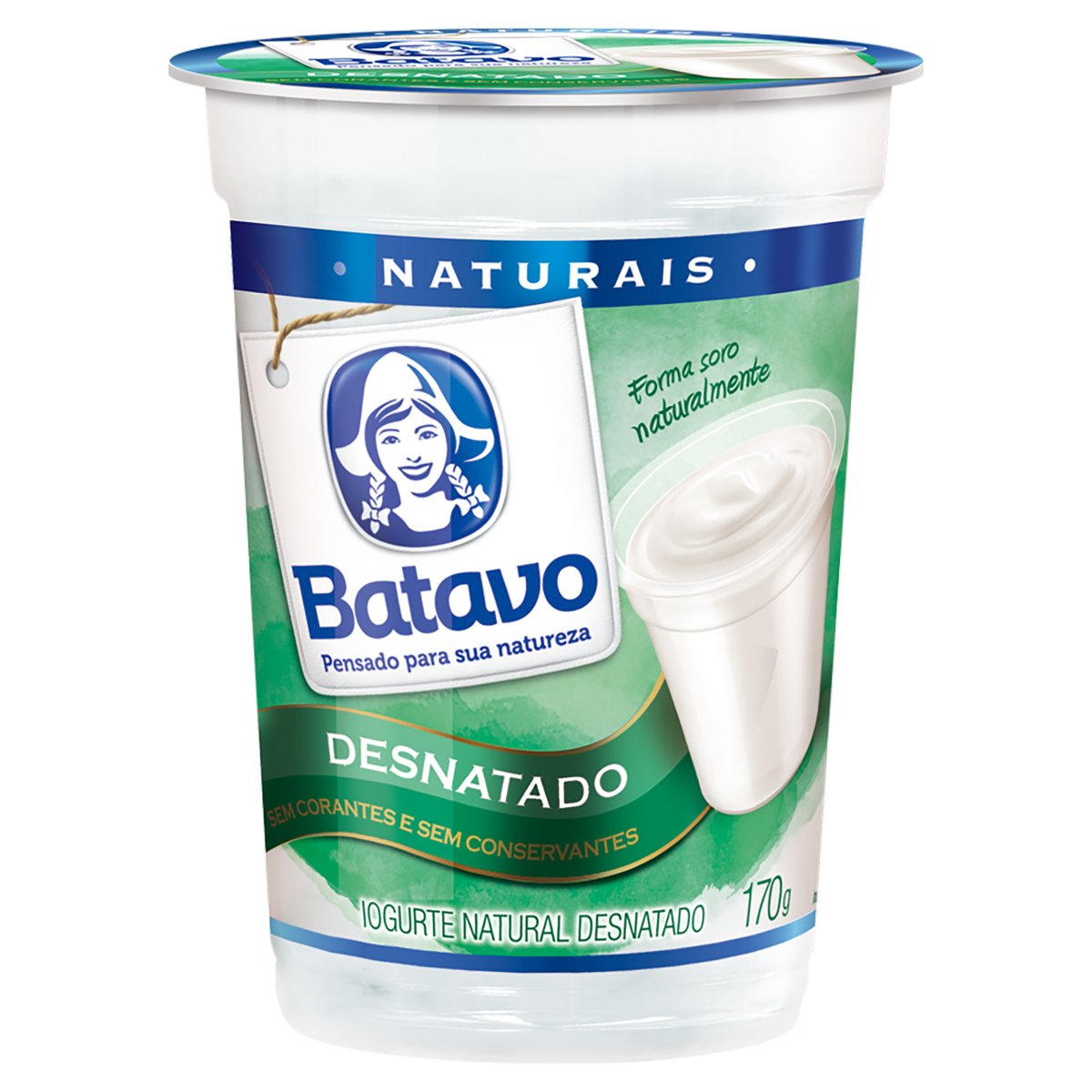 Iogurte Desnatado Batavo Naturais Copo 170g