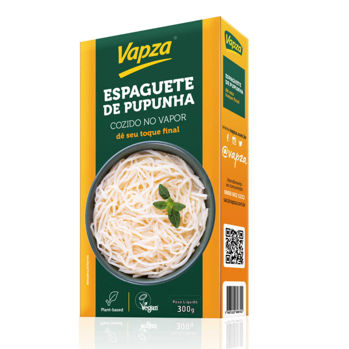 Espaguete de Pupunha Cozido no Vapor Vapza Caixa 300g