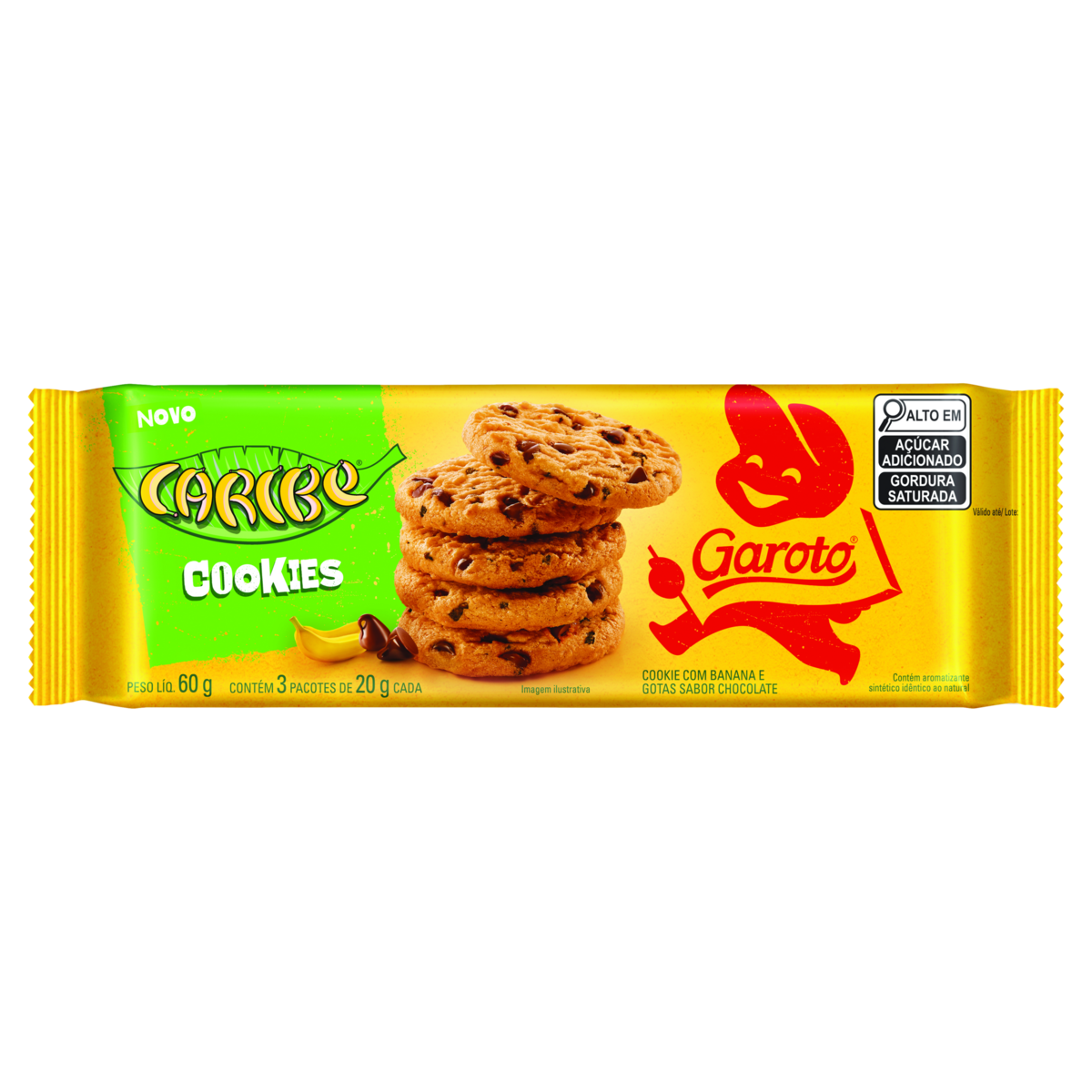 Biscoito Cookie Caribe Garoto Pacote 60g