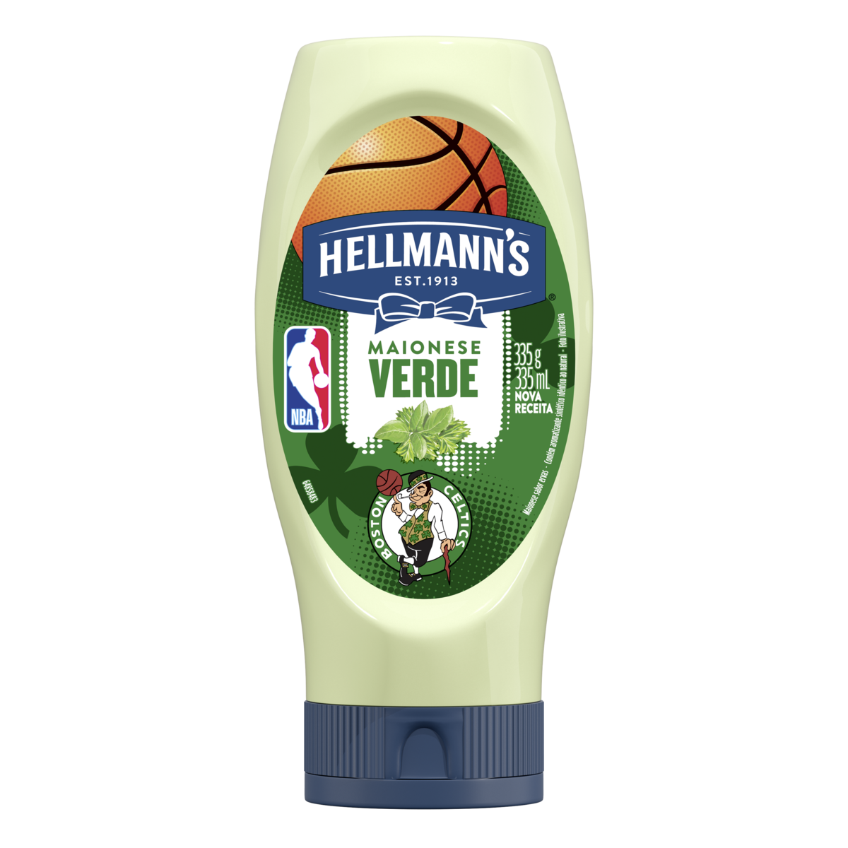 Maionese Verde Ervas NBA Boston Celtics Hellmanns Squeeze 335g