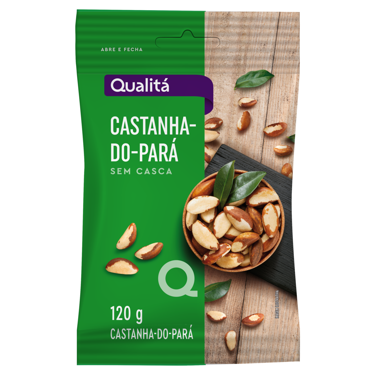 Castanha-do-Pará sem Casca Qualitá Pacote 120g