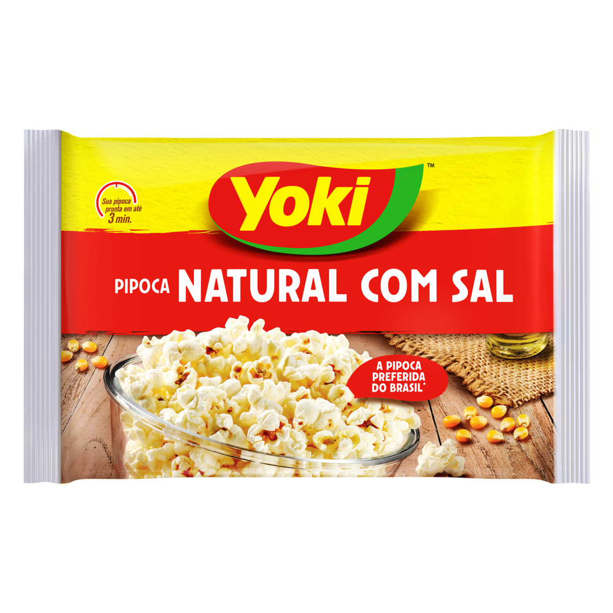 Pipoca para Microondas Sabor Natural YOKI com Sal 100g
