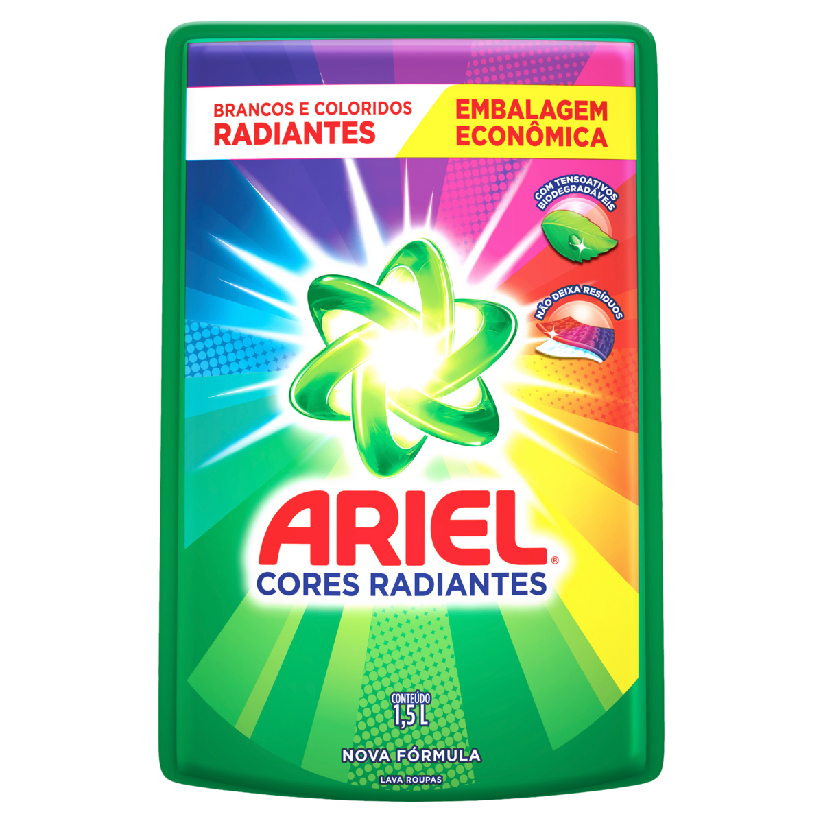 Lava-Roupas Líquido Roupas Brancas e Coloridas Ariel Clássico Sachê 1,5l