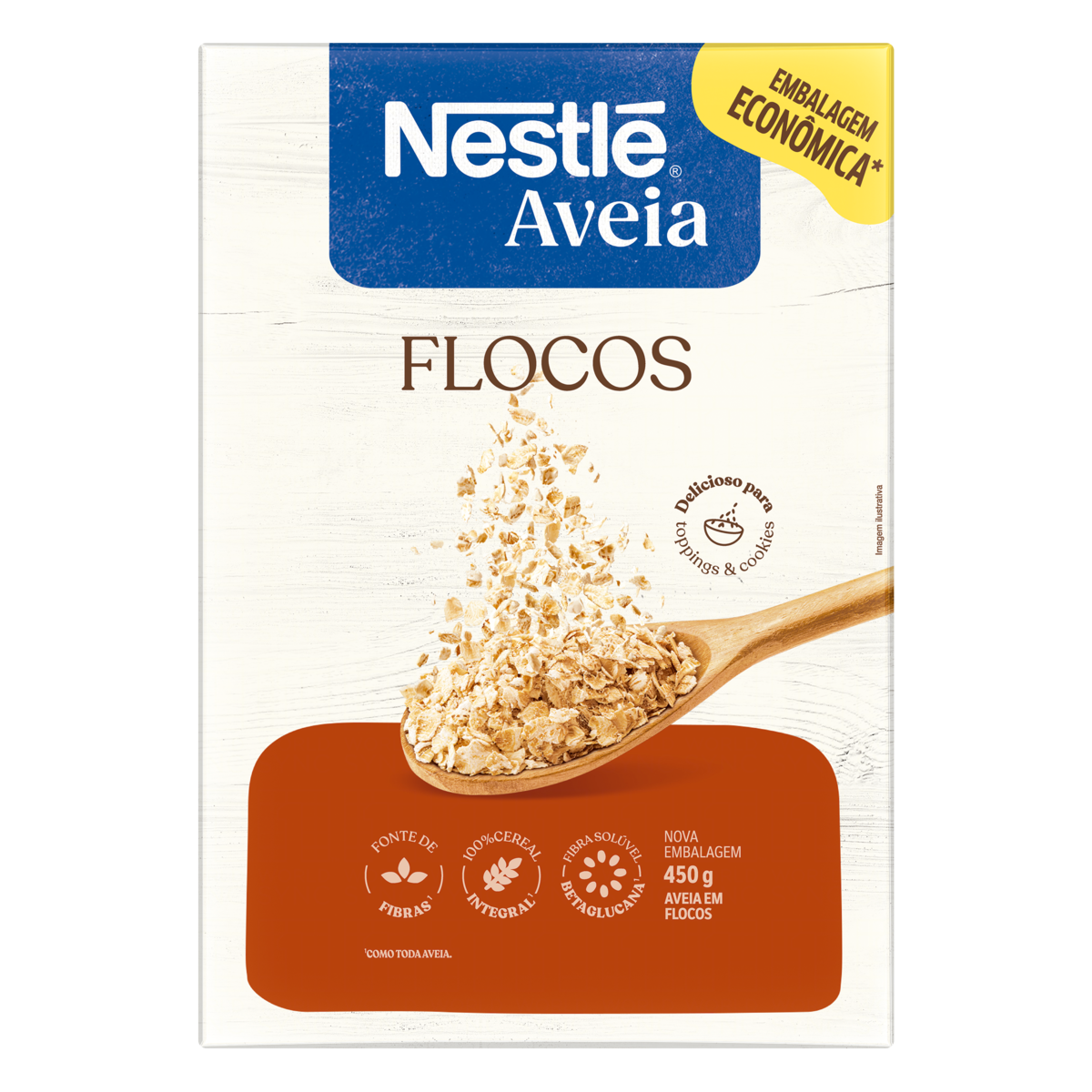 Aveia em Flocos Nestlé Caixa 450g Embalagem Econômica