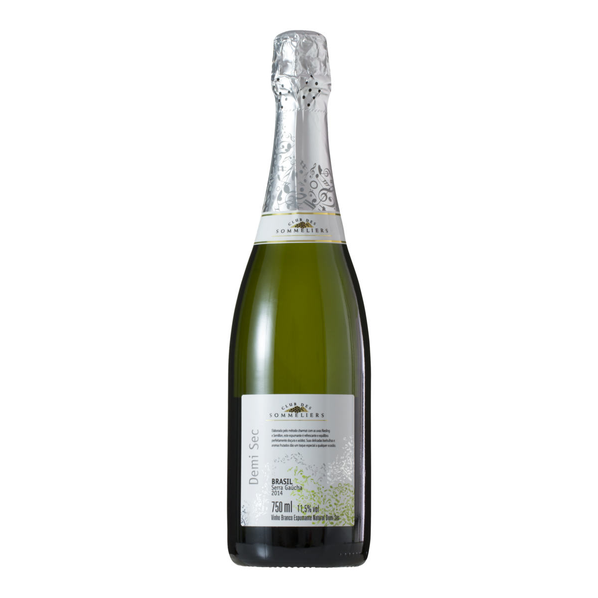 Espumante Brasileiro Branco Demi-Sec Club Des Sommeliers Riesling Sémillon Serra Gaúcha Garrafa 750ml