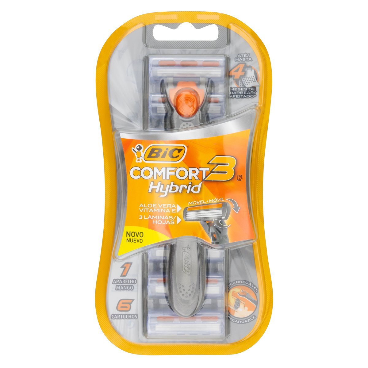 Pack Aparelho de Barbear BIC Comfort 3 Hybrid + 6 Laminas