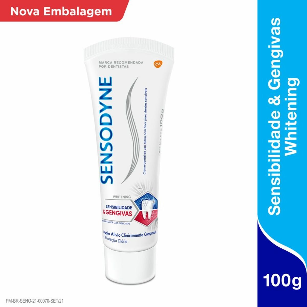 Creme Dental Whitening Sensodyne Sensibilidade & Gengivas Caixa 100g