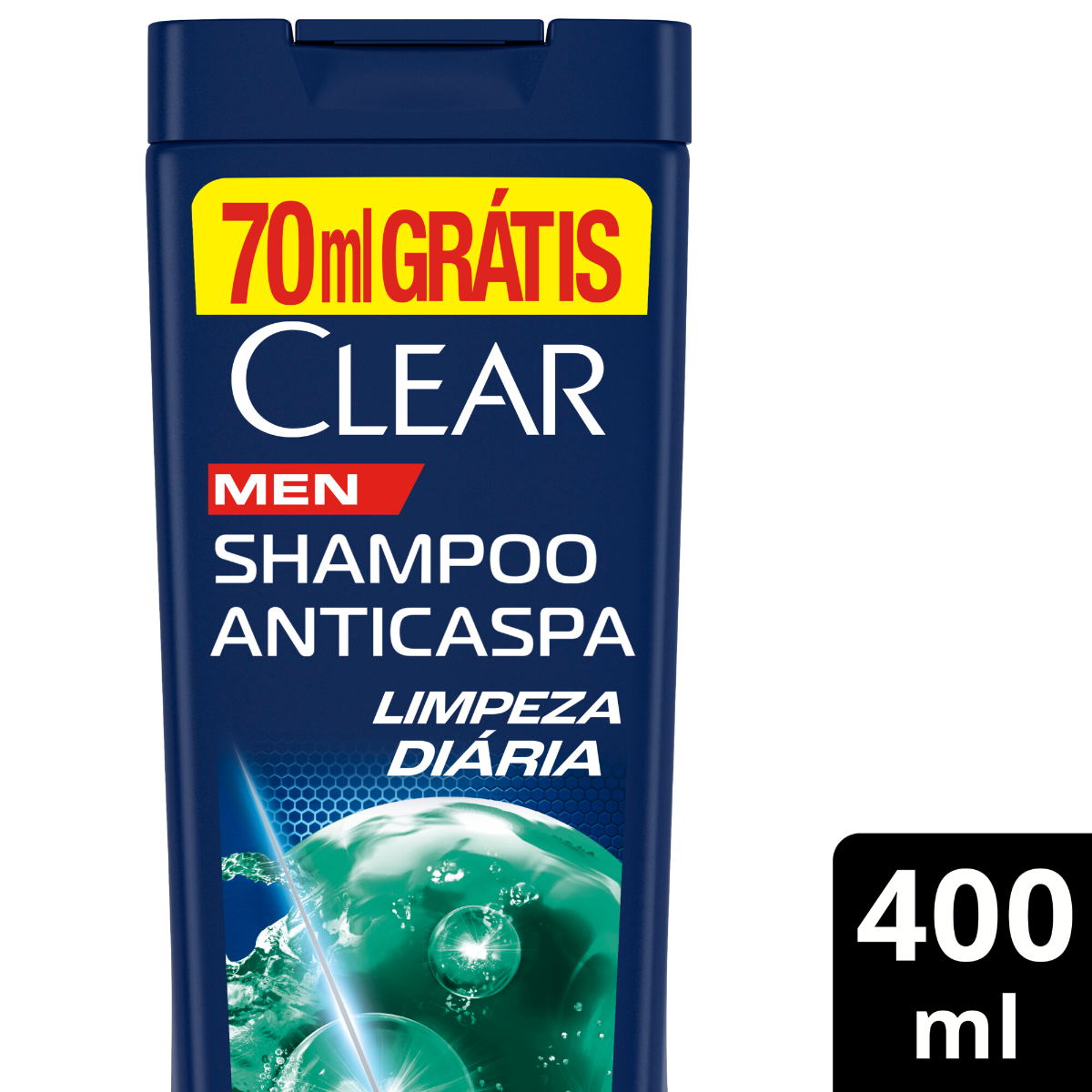 Shampoo Anticaspa CLEAR Men Limpeza Diária 2 em 1 400ML Pague 330ml